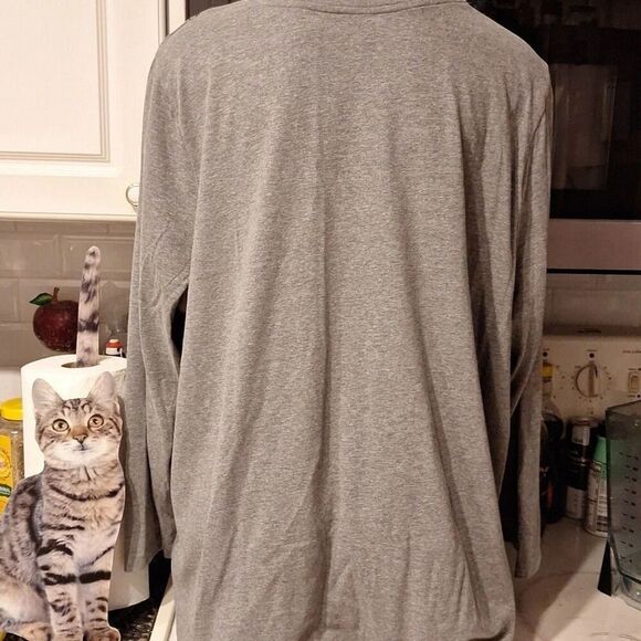 Womens Catherine's gray 3/4 sleeve stretch plus size top 2X 22/24 - Picture 2 of 4